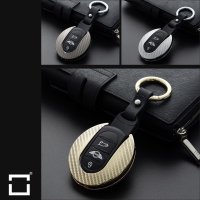 Premium Carbon-Look Aluminium, Aluminium-Zink Schlüssel Cover passend für MINI Schlüssel  HEK32-MC3