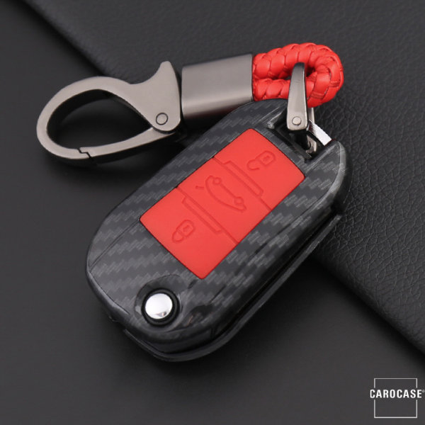 Rouge avec porte-clés - Coque De Protection Pour Clé De Voiture