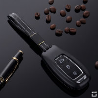 Alu Schlüssel Cover für Hyundai Schlüssel inkl. Lederband  HEK34-D9
