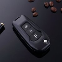 Alu Schlüssel Cover für Ford Schlüssel inkl. Lederband  HEK34-F2