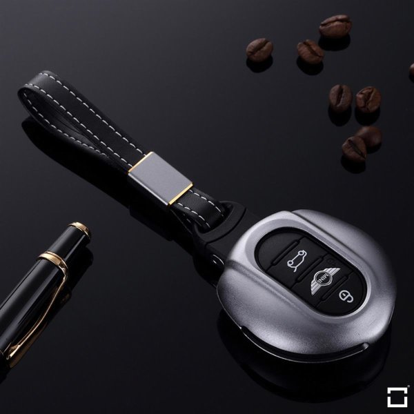 Alu Schlüssel Cover für MINI Schlüssel inkl. Lederband HEK34-MC3