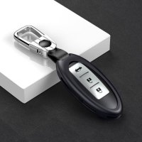 Alu Schlüssel Cover für Nissan Schlüssel inkl. Lederband  HEK34-N5