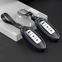 Alu Schlüssel Cover für Nissan Schlüssel inkl. Lederband  HEK34-N5