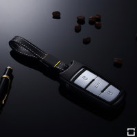 Alu Schlüssel Cover für Volkswagen Schlüssel inkl. Lederband  HEK34-V6