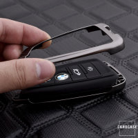 Alu Schlüssel Cover mit Silikon Tastenabdeckung passend für BMW Autos,  19,95 €
