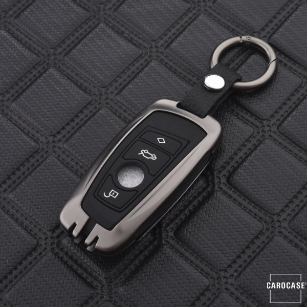Alu Schlüssel Cover mit Silikon Tastenabdeckung passend für BMW