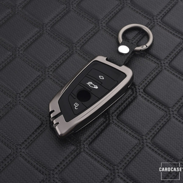 Alu Schlüssel Cover mit Silikon Tastenabdeckung passend für BMW Autos, 19,95  €