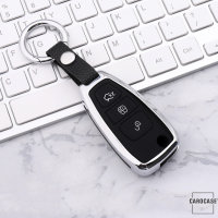 Alu Schlüssel Cover mit Silikon Tastenabdeckung passend für Ford Autoschlüssel  HEK37-F4