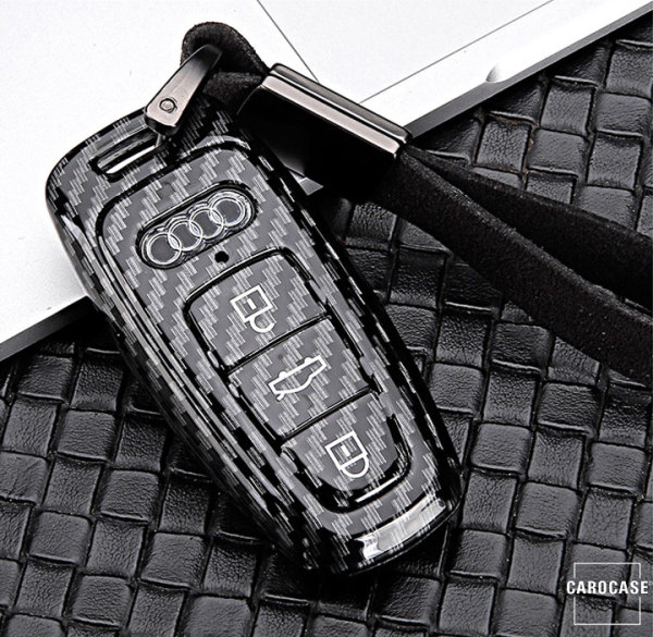 Protection clé coque carbone étui fibre pour Audi - Accessoires