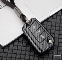 Carbon Look Schlüssel Cover passend für  Schlüssel schwarz HEK47-V3-1