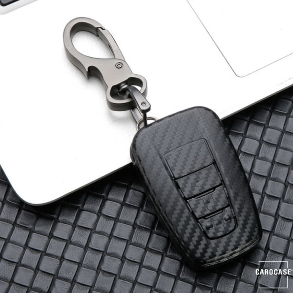 Carbon-Look Hartschalen TPU Schlüssel Cover passend für  Schlüssel schwarz HEK48-T6-1