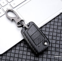 Schlüsselhülle Cover (HEK48) Cover passend für Volkswagen, Audi, Skoda, Seat Schlüssel - schwarz
