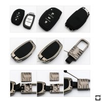 Coque de clé de voiture compatible avec BMW clés inkl. Karabiner + Mini-Schraubendreher (HEK54-B4)