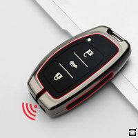 Schlüssel Cover mit Silikon Tastenabdeckung (Leuchtend) passend für Hyundai Autoschlüssel  HEK54-D1-S114