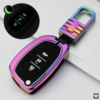 Schlüssel Cover mit Silikon Tastenabdeckung (Leuchtend) passend für Hyundai Autoschlüssel  HEK54-D7