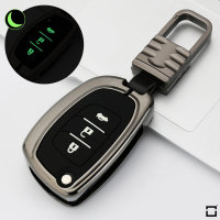 Schlüssel Cover mit Silikon Tastenabdeckung (Leuchtend) passend für Hyundai Autoschlüssel  HEK54-D7