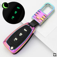 Schlüssel Cover mit Silikon Tastenabdeckung (Leuchtend) passend für Ford Autoschlüssel  HEK54-F4-S114