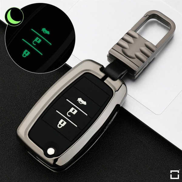 Schlüssel Cover mit Silikon Tastenabdeckung (Leuchtend) passend für Kia Autoschlüssel  HEK54-K3-S114