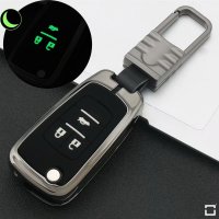 Schlüssel Cover mit Silikon Tastenabdeckung (Leuchtend) passend für Opel Autoschlüssel  HEK54-OP6-S114