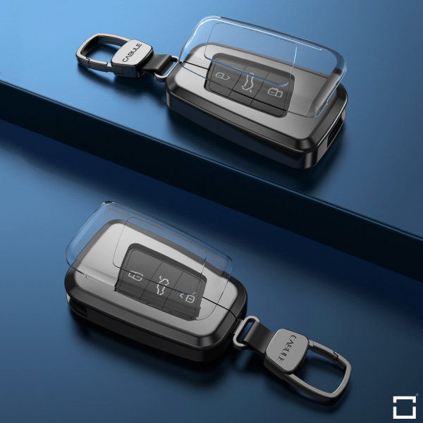 【4 Farben】 Z.MYUKI TRoc Schlüsselhülle mit Schlüsselanhänger für VW T-ROC  2017-2022 2023 Zubehör Original (Schwarz)
