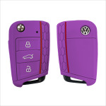 Silikon Schutzhülle / Cover passend für Volkswagen, Audi, Skoda, Seat Autoschlüssel V3 lila