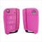 Silikon Schutzhülle / Cover passend für Volkswagen, Audi, Skoda, Seat Autoschlüssel V3 rosa