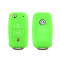 Silikon Schutzhülle / Cover passend für Volkswagen, Skoda, Seat Autoschlüssel V2 grün (illuminierend)