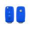 Silikon Schutzhülle / Cover passend für Volkswagen, Skoda, Seat Autoschlüssel V2 blau