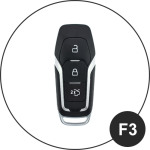 Schlüssel Cover aus echtem Leder für Ford, Nachleuchtend, Schlüssel Type F3