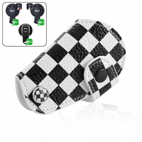 Schlüsselhülle für MINI (LEK3-MC3-03) Checkered Race Flag/schwarz-weiß (C)