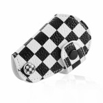 Schlüsselhülle für MINI (LEK3-MC3-03) Checkered Race Flag/schwarz-weiß (C)