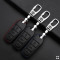 Leder Schlüssel Cover passend für Volkswagen Schlüssel V5 blau, schwarz, schwarz/blau