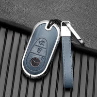 Coque de clé de voiture compatible avec Mercedes-Benz clés inkl. Schlüsselanhänger (HEK58-M11)