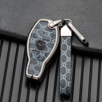 Key case cover FOB for Mercedes-Benz keys incl. keychain (HEK58-M6X)