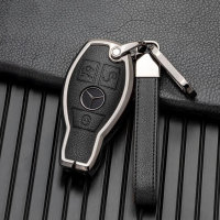 Coque de clé de voiture compatible avec Mercedes-Benz clés inkl. Schlüsselanhänger (HEK58-M8)