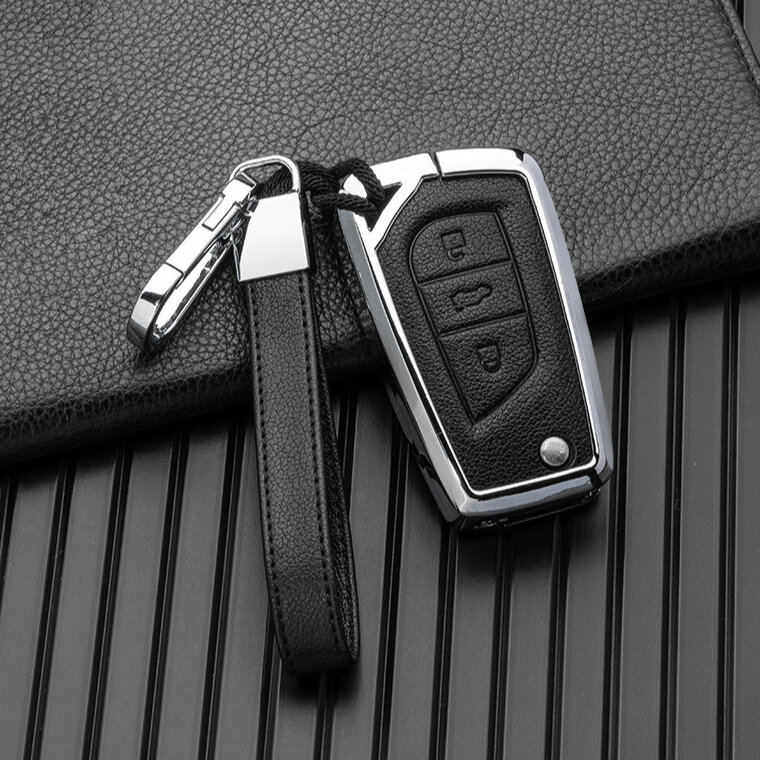 Kožna futrola za ključeve od automobila Citroen / Peugeot / Toyota (tip T2) | Carocase Premium Premium futrola za ključeve - Detaljan prikaz 2