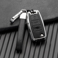 Key case cover FOB for Volkswagen, Skoda, Seat keys incl. keychain (HEK58-V2)