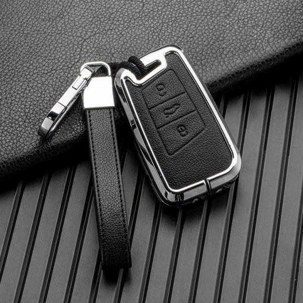Key case cover FOB for Volkswagen, Skoda, Seat keys incl. keychain