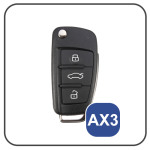 Silikon Schutzhülle / Cover passend für Audi Autoschlüssel AX3 rot
