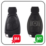 Silikon Schutzhülle / Cover passend für Mercedes-Benz Autoschlüssel M7 grün (illuminierend)