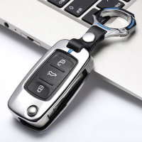 Coque de clé de voiture compatible avec Volkswagen, Skoda, Seat clés inkl. Mini Schraubendreher (HEK6-V2)