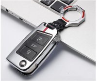 Coque de protection en Aluminium pour voiture Volkswagen, Audi, Skoda, Seat clé télécommande V3, V3X