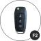Leder Schlüssel Cover passend für Ford Schlüssel F2 schwarz