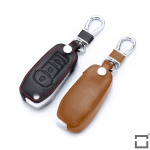 Leder Schlüssel Cover passend für Ford Schlüssel F2 braun