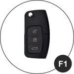 Leder Schlüssel Cover passend für Ford Schlüssel F1 braun