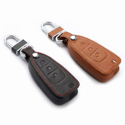 Leather key fob cover case fit for Ford F4 remote key