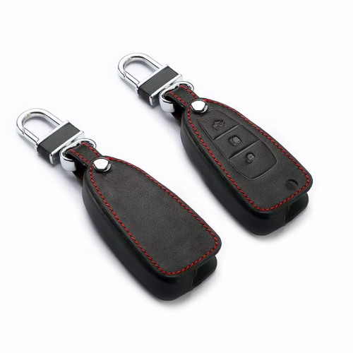 Leder Schlüssel Cover passend für Ford Schlüssel F4 schwarz