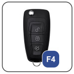 Leder Schlüssel Cover passend für Ford Schlüssel F4 schwarz