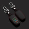 Leder Schlüssel Cover passend für Audi Schlüssel schwarz LEUCHTEND! LEK2-AX4-1