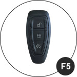 Leder Schlüssel Cover passend für Ford Schlüssel schwarz LEUCHTEND! LEK2-F5-1